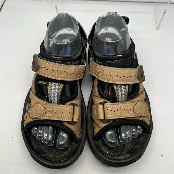 Footjoy Sandals Mens 6 Cooljoys Golf Tan Beige Leather Adjustable 48786 - Picture 3 of 9